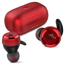 red jbl earbuds