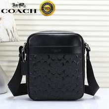Coach Brown Signature Embossed Leather Charles Messenger Bag Coach