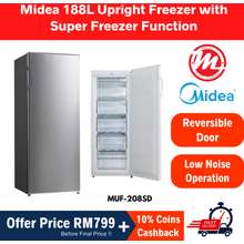 Midea Freezer (188L) Standing Freezer Eco-R600a Super Freeze