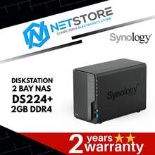 SYNOLOGY DS224+DISKSTATION 2-BAY NAS, Intel Celeron J4125 Quad-Core 2.0  GHz, 2 GB DDR4, Synology DSM