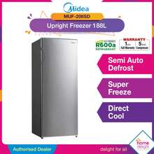 Midea Freezer (188L) Standing Freezer Eco-R600a Super Freeze Function  Upright Freezer MUF-208SD